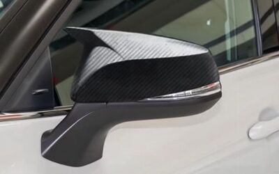 COQUES DE RETROS "HORN SHAPE" PIANO BLACK OU CARBONE LOOK TOYOTA RAV 4 V (2019+)