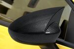 COQUES DE RETROS GLOSS BLACK FIAT 500,GRANDE PUNTO ET PUNTO EVO "HORN SHAPE" V2 (2006/2019)