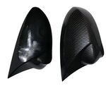 COQUES DE RETROS GLOSS BLACK FIAT 500,GRANDE PUNTO ET PUNTO EVO "HORN SHAPE" V2 (2006/2019)