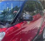 COQUES DE RÉTROVISEURS "HORN SHAPE" PIANO BLACK OU CARBONE LOOK SMART 451 (2007/2014) OU SMART FORTWO 453 (2015/2021)
