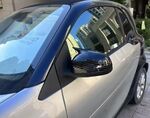 COQUES DE RÉTROVISEURS "HORN SHAPE" PIANO BLACK OU CARBONE LOOK SMART 451 (2007/2014) OU SMART FORTWO 453 (2015/2021)