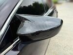 COQUES DE RETROS "HORN SHAPE" PIANO BLACK OU CARBONE LOOK MAZDA 6 GJ PHASE 1 (2013/2017) OU PHASE 2 (2017/2021)