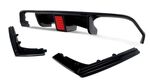 DIFFUSEUR ARRIÈRE + SPLITTERS LATÉRAUX BMW M3 F80 OU M4 F82 EVO 3D PIANO BLACK FINISH AVEC FEU STOP A LEDS (2014/2019)