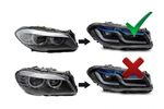 PHARES A LEDS TUBE LIGHT FULL LEDS "REAL DRL" XENON BMW SERIE 5 F10/F11 PHASE 1 (2010/07-2013)