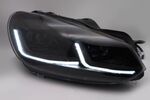 PHARES A LEDS TUBE LIGHT "REAL DRL U LEDS" VW GOLF VI (avec vrais feux de jour et clignotants Dynamic turn signal) (2008/2012)