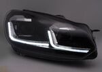PHARES A LEDS TUBE LIGHT "REAL DRL U LEDS" VW GOLF VI (avec vrais feux de jour et clignotants Dynamic turn signal) (2008/2012)