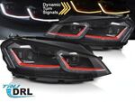 PHARES A LEDS TUBE LIGHT LEDS OU FULL LEDS  "REAL DRL" VW GOLF VII PHASE 1  (avec vrais feux de jour et clignotants DTS -Dynamic turn system-) REDLINE OU SILVER LINE V2 (2012/02-2017)