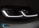 PHARES A LEDS TUBE LIGHT LEDS OU FULL LEDS  "REAL DRL" VW GOLF VII PHASE 1  (avec vrais feux de jour et clignotants DTS -Dynamic turn system-) REDLINE OU SILVER LINE V2 (2012/02-2017)