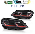 PHARES A LEDS TUBE LIGHT LEDS OU FULL LEDS  "REAL DRL" VW GOLF VII PHASE 1  (avec vrais feux de jour et clignotants DTS -Dynamic turn system-) REDLINE OU SILVER LINE V2 (2012/02-2017)