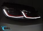 PHARES A LEDS TUBE LIGHT LEDS OU FULL LEDS  "REAL DRL" VW GOLF VII PHASE 2  (avec vrais feux de jour et clignotants DTS -Dynamic turn system-) REDLINE OU SILVER LINE V2 (03-2017/2020)