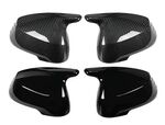 COQUES DE RETROS HORN SHAPE M STYLE PIANO BLACK OU CARBONE LOOK BMW SERIE 2 F74 GRAN COUPE (2024+)