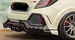 DIFFUSEUR DE PARE CHOC ARRIERE ET SPLITTERS LATERAUX EN CARBONE HONDA CIVIC X TYPE R PHASE 1 HATCHBACK LOOK MG STYLE (2017/2019)