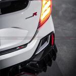 DIFFUSEUR DE PARE CHOC ARRIERE ET SPLITTERS LATERAUX EN CARBONE HONDA CIVIC X TYPE R PHASE 1 HATCHBACK LOOK MG STYLE (2017/2019)