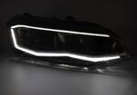 PHARES A LEDS TUBE LIGHT FULL LEDS BLACK EDITION "REAL DRL" VW POLO 2G PHASE 1 STANDARD (avec vrais feux de jour et clignotants DTS -Dynamic Turn Signal -) (10-2017/2020)