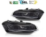 PHARES A LEDS TUBE LIGHT FULL LEDS BLACK EDITION "REAL DRL" VW POLO 2G PHASE 1 STANDARD (avec vrais feux de jour et clignotants DTS -Dynamic Turn Signal -) (10-2017/2020)