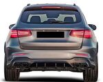 DIFFUSEUR DE PARE CHOC ARRIERE + EMBOUTS LOOK AMG MERCEDES GLC X253 AMG PHASE 1  LOOK GLC 63 AMG (2015/06-2019)