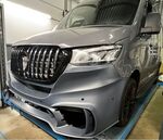 PARE CHOC AVANT MERCEDES SPRINTER W907 OU W910 PHASE 1 LOOK PANAMERICANA GTR DESIGN V2 (2019-2024)