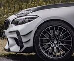 4 SPLITTERS LATERAUX DE PARE CHOC AVANT EN CARBONE BMW M2 F87 VERSION 2 (2016/2020)