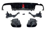 DIFFUSEUR ARRIERE PIANO BLACK OU CARBONE LOOK AVEC FEU STOP LEDS MERCEDES CLASSE C W205 BERLINE/ESTATE AMG LINE PHASE 1 ou phase 2 DTM LOOK AVEC EMBOUTS NOIRS (2014/02-2021)