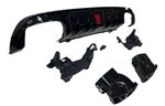 DIFFUSEUR ARRIERE PIANO BLACK OU CARBONE LOOK AVEC FEU STOP LEDS MERCEDES CLASSE C W205 BERLINE/ESTATE AMG LINE PHASE 1 ou phase 2 DTM LOOK AVEC EMBOUTS NOIRS (2014/02-2021)