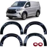 JEU D'ENTOURAGES S D'AILES AVANT/ARRIERE FORD TRNASIT CUSTOM MK2 PIANO BLACK FINISH (2023+)