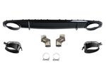 DIFFUSEUR DE PARE CHOC ARRIERE EN ABS AVEC EMBOUTS D'ECHAPPEMENT LOOK RS4 POUR AUDI A4 B8/8K2 FACELIFT BERLINE OU AVANT (Sauf Sline).DUAL TYPE RS4 (2011/2015)