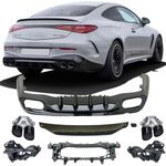 DIFFUSEUR ARRIERE MERCEDES CLE C236 / A236 " AMG LINE " PHASE 1 + EMBOUTS CHROMES OU NOIRS LOOK E53 AMG (2024+)