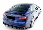 EXTENSION DE BECQUET DE COFFRE AUDI A5 /S5 / S LINE COUPE F5 OU SPORTBACK F5  TYPE"3D GLOSS BLACK" (2017/2024)