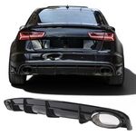 DIFFUSEUR DE PARE CHOC ARRIERE EN PU-RIM LOOK RS6 AVEC EMBOUTS POUR AUDI A6 4G S LINE OU S6 PHASE 2 (10-2014/2019)
