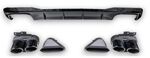 DIFFUSEUR DE PARE CHOC ARRIÈRE AVEC EMBOUTS D’ÉCHAPPEMENT DUPLEX NOIRS BRILLANT POUR  AUDI A7 II S LINE (2019/2024)