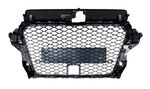 CALANDRE SANS SIGLE PIANO BLACK avec emplacement camera  AUDI A3 TYPE 8V PHASE 1 LOOK RS3 (2012/04-2016)