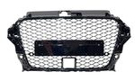 CALANDRE SANS SIGLE PIANO BLACK avec emplacement camera  AUDI A3 TYPE 8V PHASE 1 LOOK RS3 (2012/04-2016)