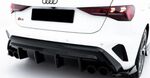 DIFFUSEUR DE PARE CHOC ARRIERE AUDI A3 8Y SLINE SPORTBACK PHASE 2 + EMBOUTS D'ECHAPPEMENT FACTICES LOOK S3 (2024+)