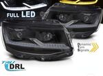 PHARES A LEDS TUBE LIGHT "FULL LEDS" VW BUS T6 PHASE 1 avec vrais feux de jour et clignotants à leds avec fonction DTS-Dynamic Turn Signal- VERSION 6 (2015/04-2019)