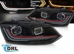 PHARES A LEDS FULL LEDS "REAL DRL" REDLINE VW POLO 6R/6C  (avec vrais feux de jour et clignotants à leds) AVEC FONCTION DTS -DYNAMIC TURN SYSTEM-(2009/03-2017)