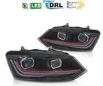 PHARES A LEDS FULL LEDS "REAL DRL" REDLINE VW POLO 6R/6C  (avec vrais feux de jour et clignotants à leds) AVEC FONCTION DTS -DYNAMIC TURN SYSTEM-(2009/03-2017)