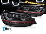 PHARES A LEDS  "REAL DRL" VW GOLF VII PHASE 1  (avec vrais feux de jour et clignotants DTS -Dynamic turn system-) REDLINE OU SILVER LINE (2012/02-2017)