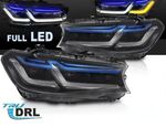 PHARES A LEDS TUBE LIGHT FULL LEDS "REAL DRL" BMW SERIE 5 G30/G31 PHASE 2 LCI AVEC ECLAIRAGE LEDS DE SERIE (11-2020+)