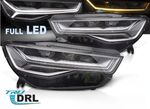 PHARES A LEDS TUBE LIGHT FULL LEDS  "REAL DRL" AUDI A6 4G PHASE 2 avec feux de jour et clignotants DTS -DYNAMIC TURN SIGNAL - V2 (10-2014/2018)