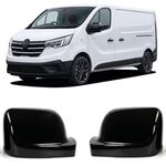 COQUES DE RETROS CHROMEES , PIANO BLACK  OU BLANC GLACIER POUR RETROVISEURS RENAULT TRAFIC III (2014/2019) OPEL VIVARO B (2014/2019) FIAT TALENTO TYPE 296 (2016+) NISSAN NV300 TYPE X82 (2016+)