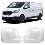 COQUES DE RETROS CHROMEES , PIANO BLACK  OU BLANC GLACIER POUR RETROVISEURS RENAULT TRAFIC III (2014/2019) OPEL VIVARO B (2014/2019) FIAT TALENTO TYPE 296 (2016+) NISSAN NV300 TYPE X82 (2016+)