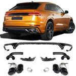 DIFFUSEUR DE PARE CHOC ARRIERE AUDI Q8 4M S LINE PHASE 1 + EMBOUTS D'ECHAPPEMENT LOOK QUAD (2018/2023)