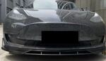 LAME DE PARE CHOC AVANT 3 OU 4 PARTIES PIANO BLACK TESLA MODEL 3 PHASE 1 (2017/08-2023)