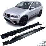 JEU DE BAS DE CAISSE COMPATIBLE BMW X5 E70 STANDARD TYPE MARCHE PIEDS EN ALU BROSSE (2007/2013)