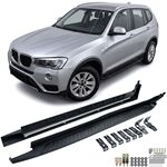 JEU DE BAS DE CAISSE COMPATIBLE BMW X3 F25 STANDARD "TYPE MARCHE PIEDS EN ALU BROSSE" (2010/2017)