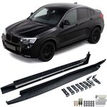 JEU DE BAS DE CAISSE COMPATIBLE BMW X4 F26 PHASE 1 STANDARD TYPE MARCHE PIEDS EN ALU BROSSE (2014/2018)