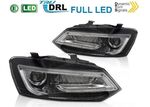 PHARES A LEDS "REAL DRL" FULL LEDS DESIGN VW POLO 6R/6C  (avec vrais feux de jour et clignotants à leds) AVEC FONCTION DTS -DYNAMIC TURN SYSTEM-(2009/03-2017)
