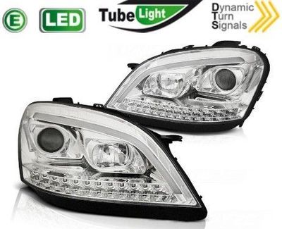 PHARES A LEDS TUBE LIGHT DRL LOOK MERCEDES ML W164 PHASE 1 AVEC CLIGNOTANTS LEDS A FONCTION phare mercedes ml w164 led