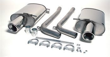 LIGNE COMPLETE D ECHAPPEMENT EN INOX AUDI A4 B6 8E 1.8 Turbo Quattro ou 1.9L TDI Quattro (DIAMETRE 63,5mm HOMOLOGUEE TUV ET SORTIE RONDE DROITE/GAUCHE de 100mm) (2001/2004)