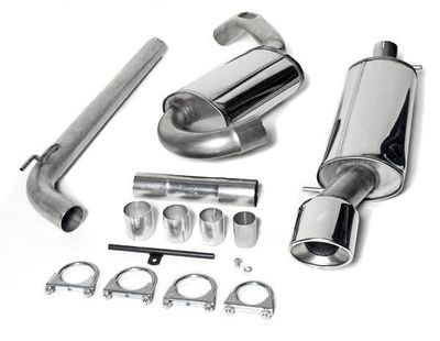 LIGNE D'ECHAPPEMENT EN INOX VW CORRADO 1.8 16V OU 2.9L VR6 1989/1995 (DIAMETRE 76mm HOMOLOGUEE TUV ET SORTIE OVALE 90X120mm)